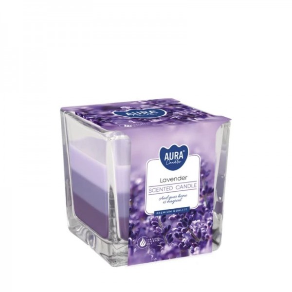 Tricolor Sivka - dekorativna sveča v kozarcu